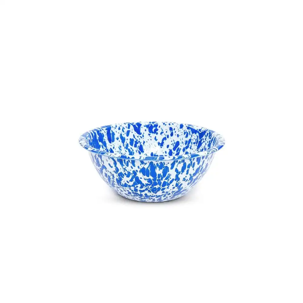 Crow Canyon Enameled 1.5-Quart Serving Bowl | Blue Splatter