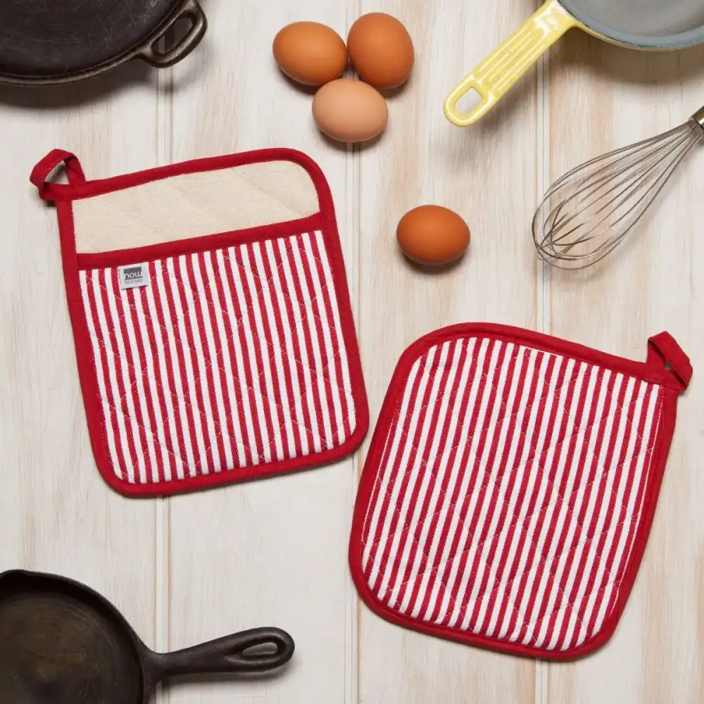 Alternative view of Now Designs by Danica Superior Potholder | Narrow Red Stripe
