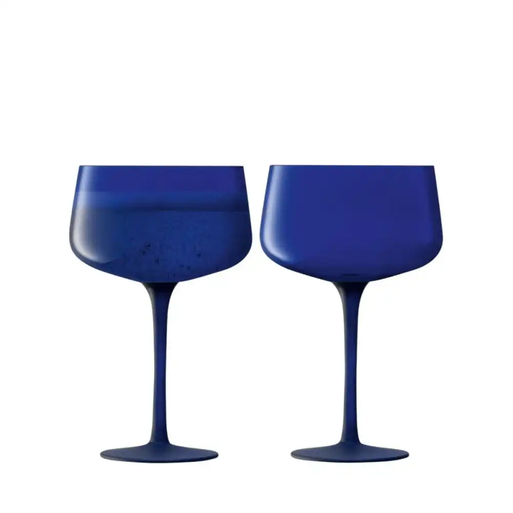LSA Arc Contrast 8oz Cocktail Saucer Glasses (Set of 2) | Cobalt