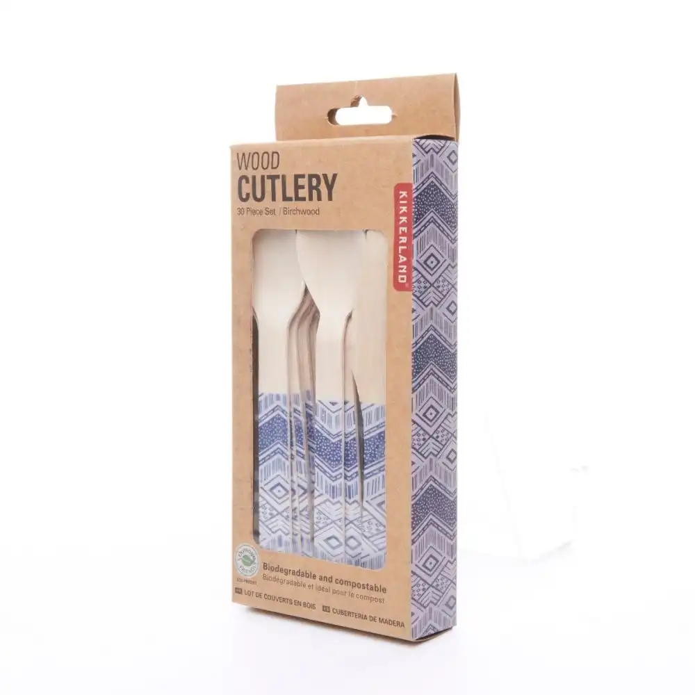 Alternative view of Kikkerland Wood Cutlery Set | Tribal