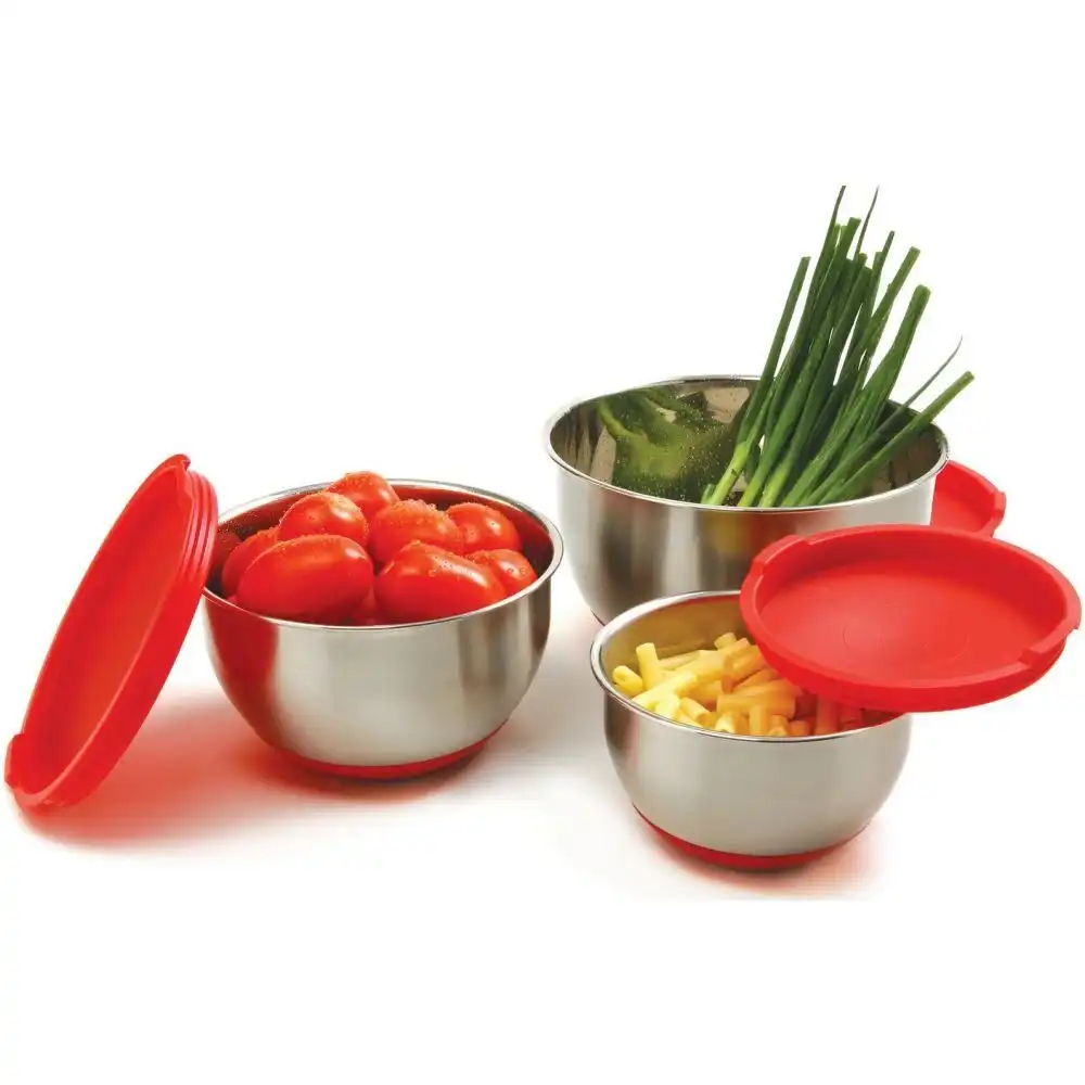 Alternative view of Norpro Stainless-Steel Mixing Bowl Set w/ Lids - 3 Pcs