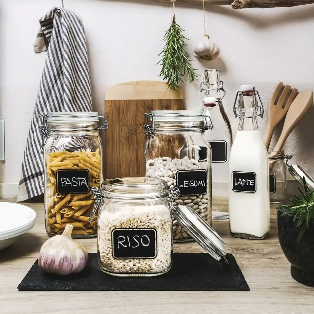 Alternative view of Bormioli Rocco Chalkboard Label Swing Top Storage Jar | 25.25oz (0.75L)