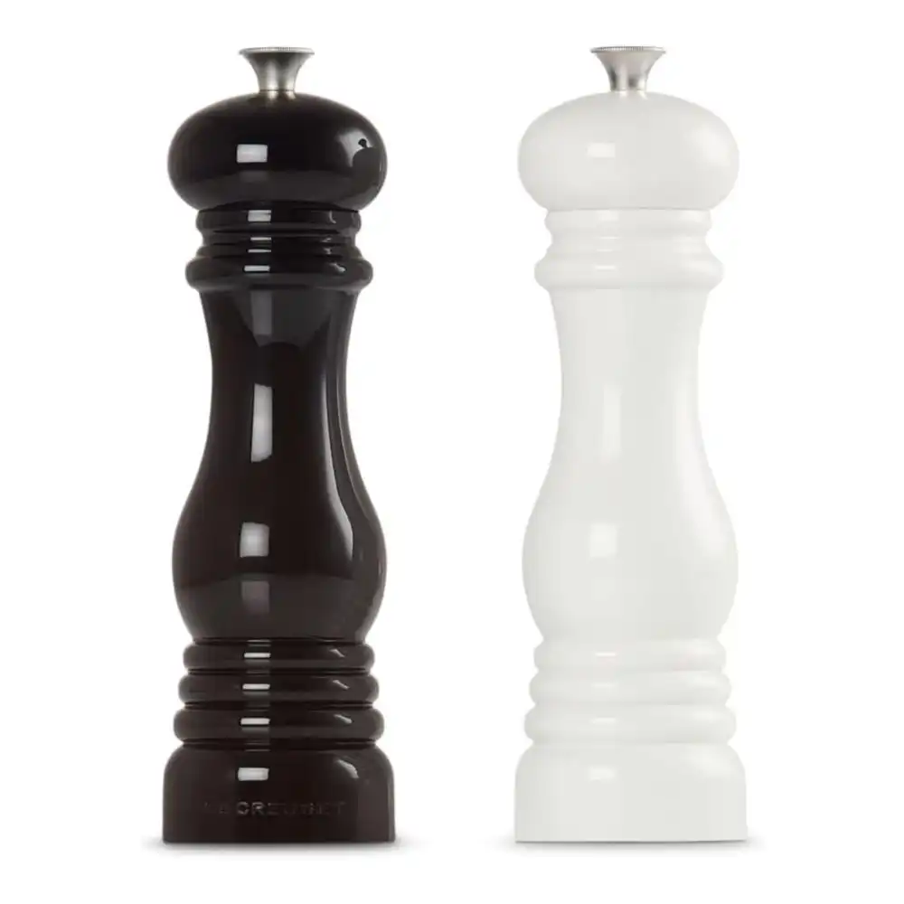 Le Creuset Acrylic Classic Salt And Pepper Mill Set | Black & White