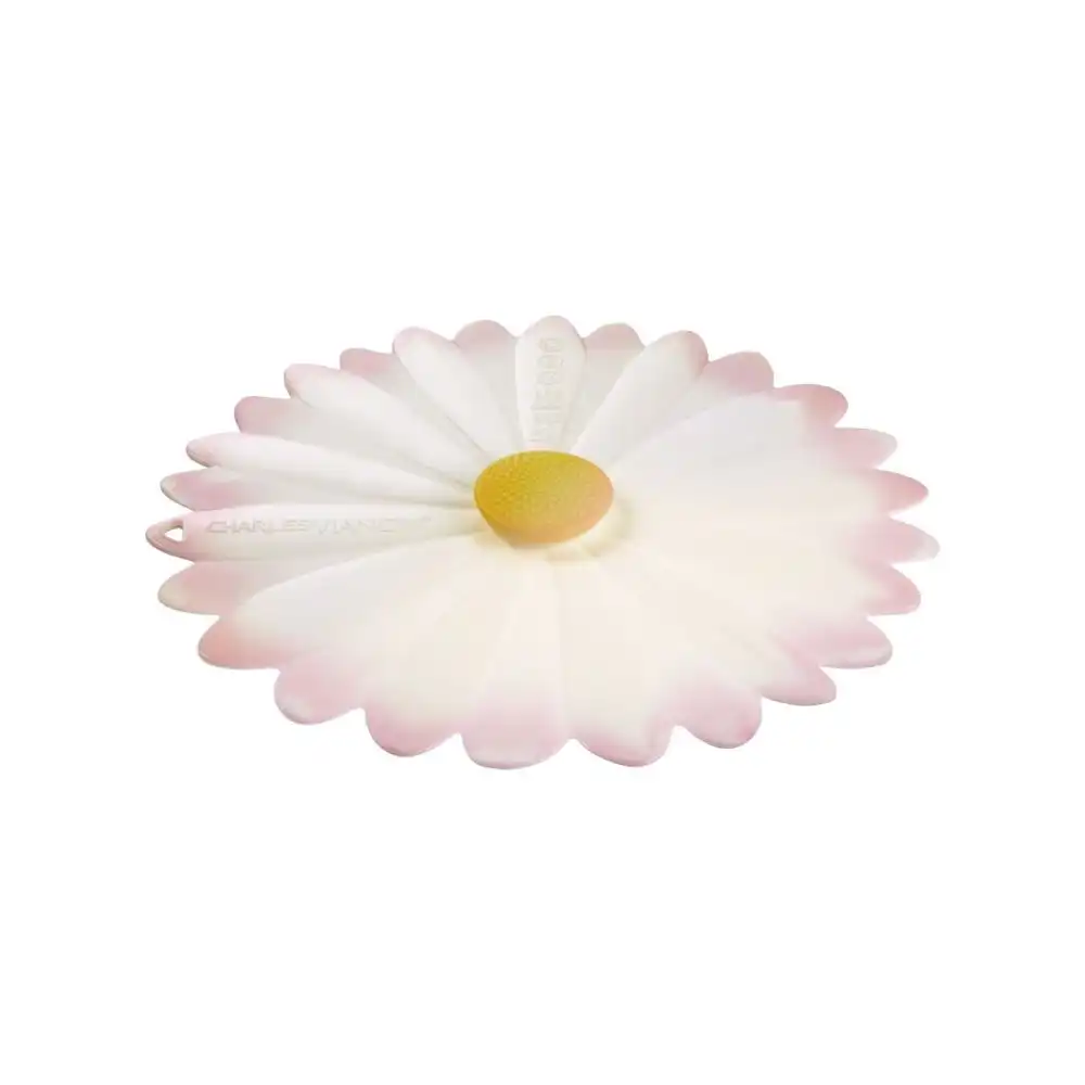 Alternative view of Charles Viancin Silicone Lid | 9" Daisy (White with Pink)