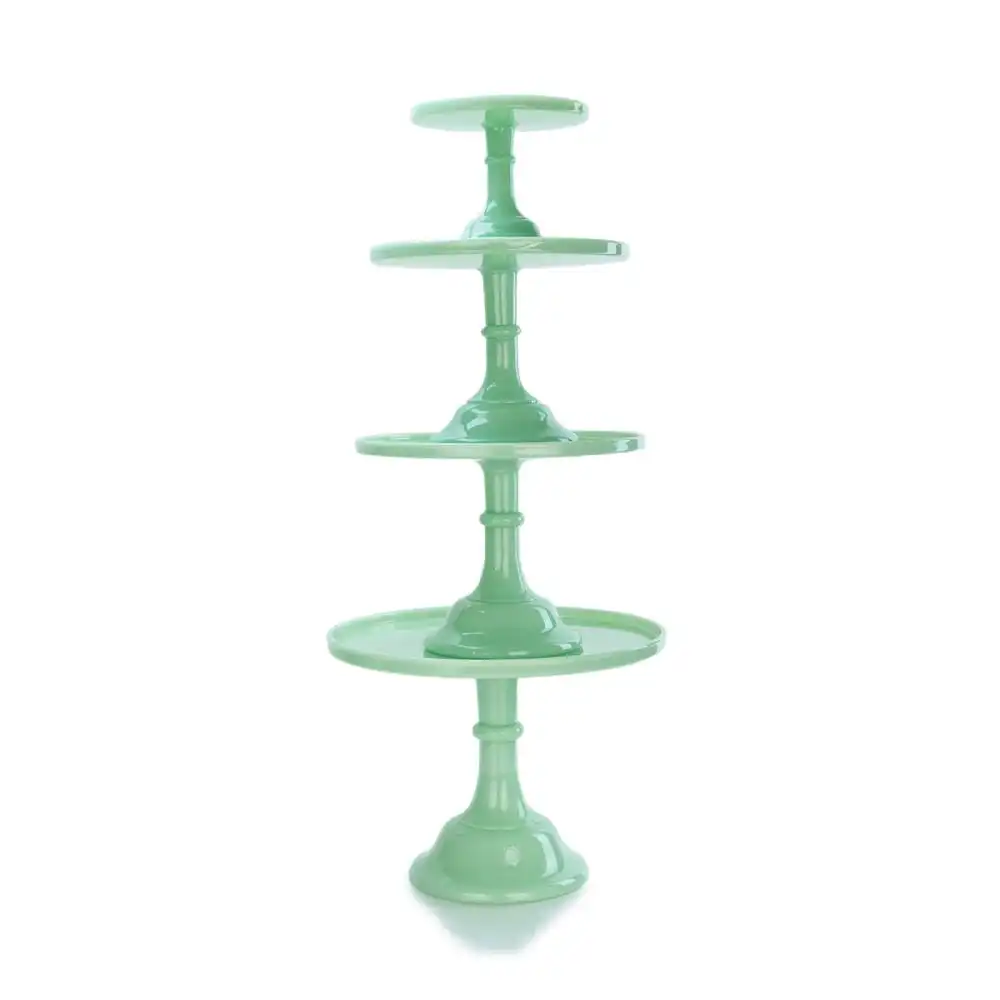 Alternative view of Mosser Glass 4-Tier Cake Plates Set | Jade