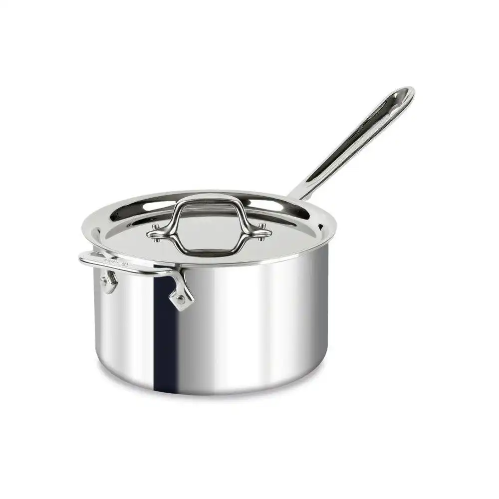 All-Clad D3 Stainless Steel 3-Ply Bonded Sauce Pan with Lid | 4-Quart