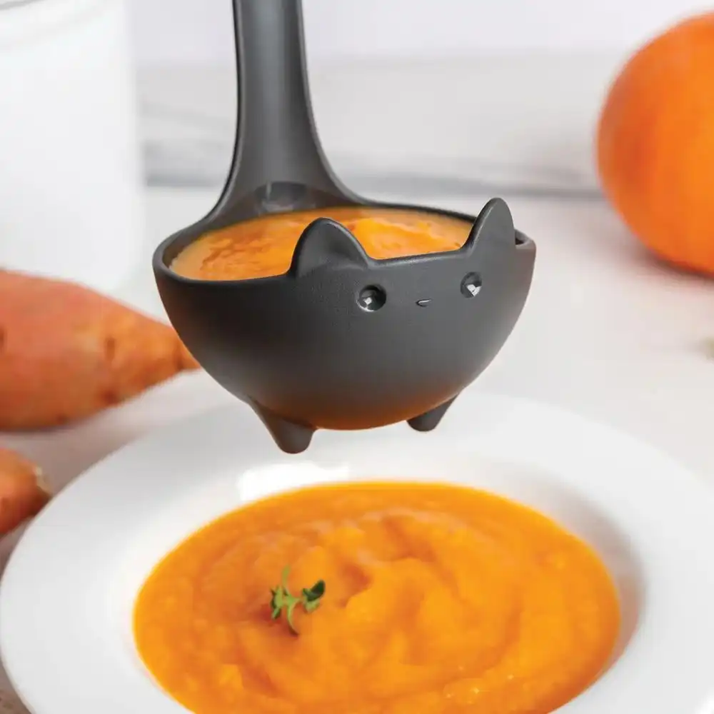 Alternative view of OTOTO Katie Cat Soup Ladle | Black