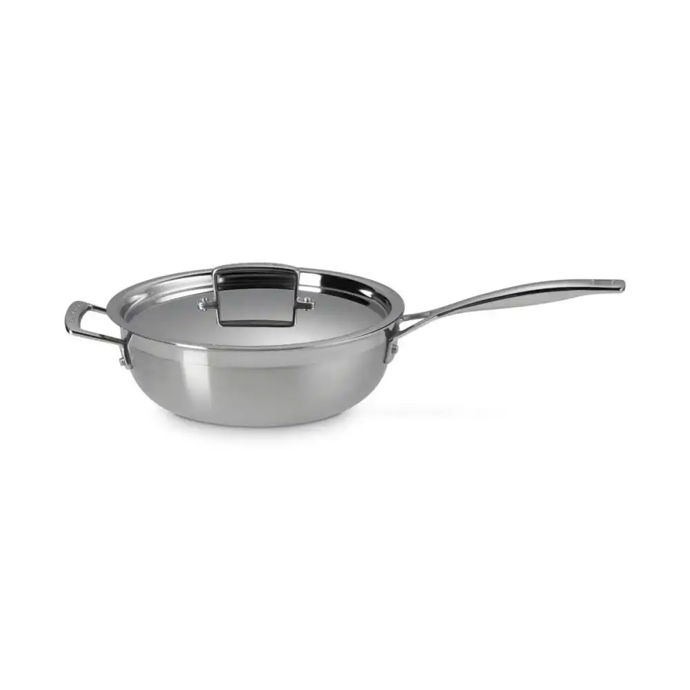 Le Creuset Classic Stainless Steel 3.5 Qt. Round Chef's Pan with Lid