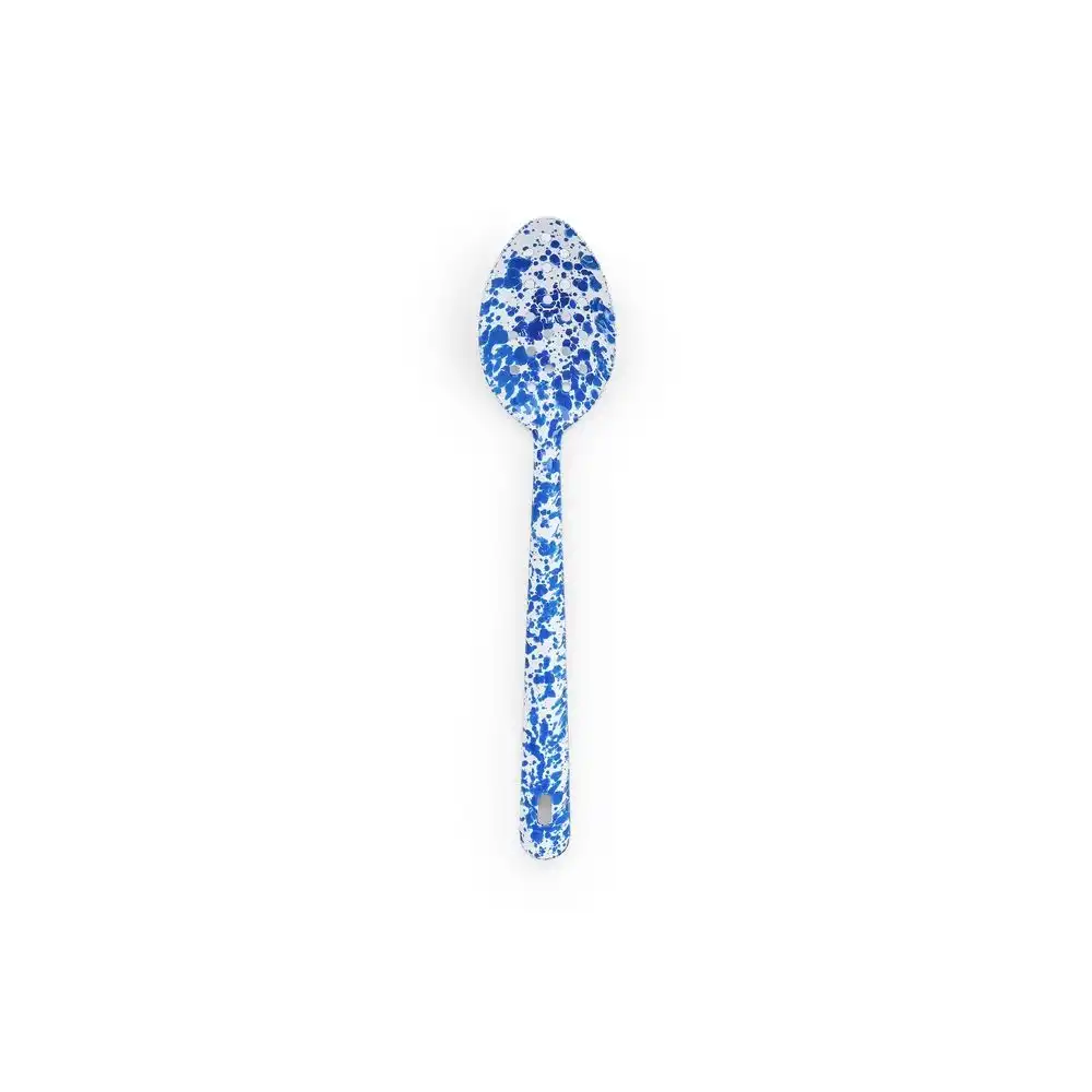 Crow Canyon Enameled Slotted Spoon | Blue Splatter