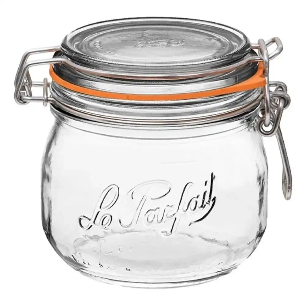 Le Parfait 500ml Rounded French Glass Storage Jar with Airtight Rubber Seal
