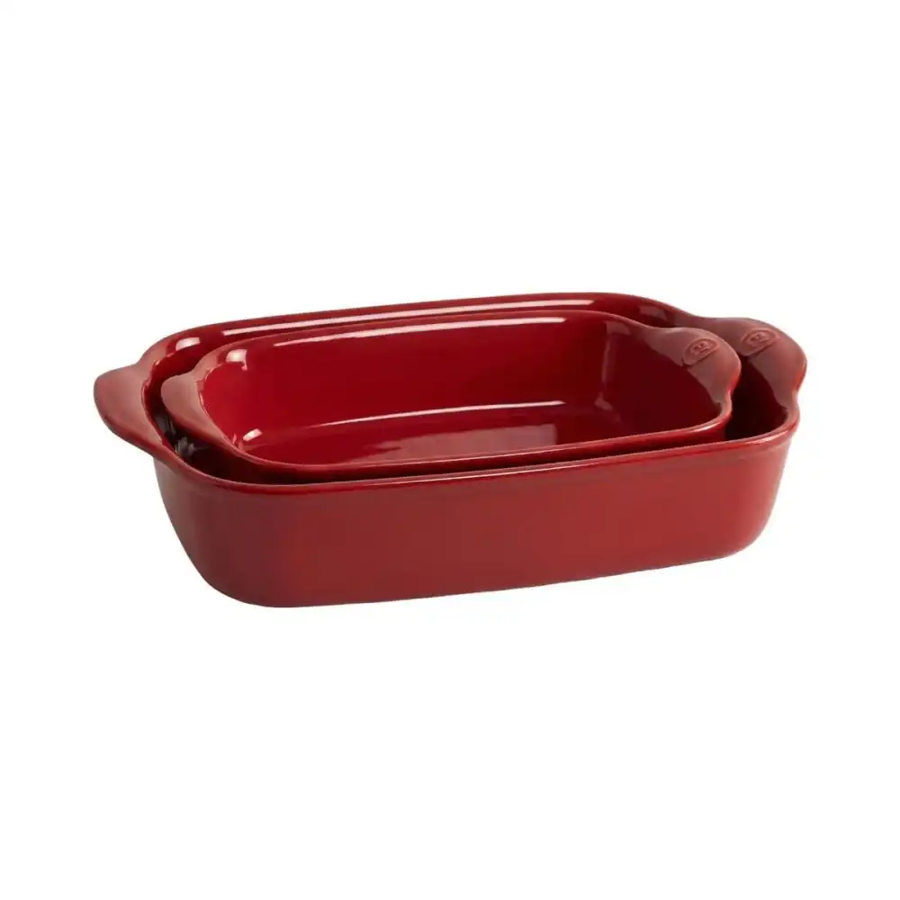 Emile Henry 2-Piece Large Rectangular Bakers | Burgundy