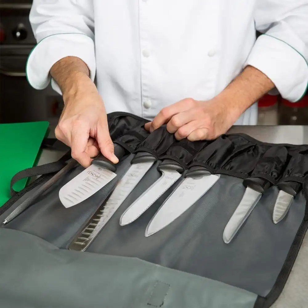 Alternative view of Mercer Millennia 8pc Knife Roll Set (Black)