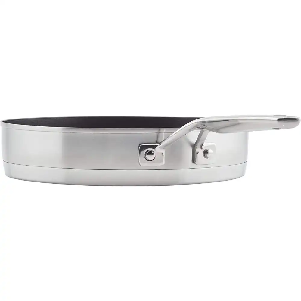 Alternative view of KitchenAid 10.25" Stainless Steel 3-Ply Round Grill Pan | Nonstick