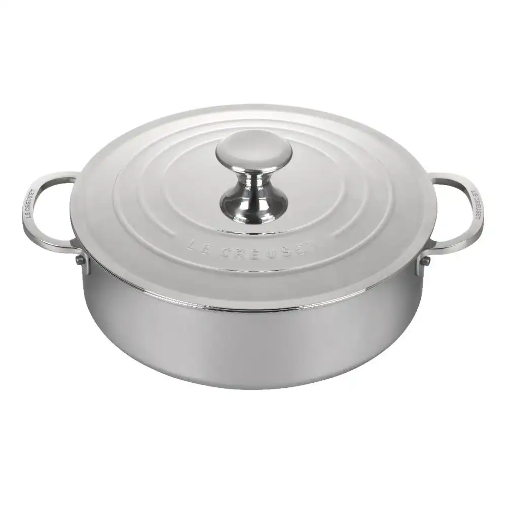 Le Creuset Signature Stainless Steel 4.5-Quart Rondeau with Lid
