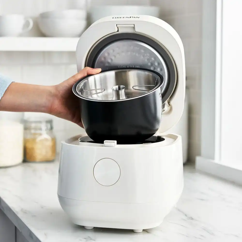 Alternative view of GreenPan Rice Cooker with Carb Reduction | Cloud Cream