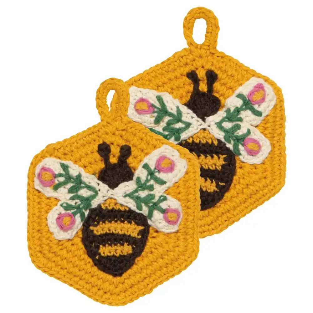 Now Designs by Danica Crochet Sponges (Set of 2) | Bee Garden