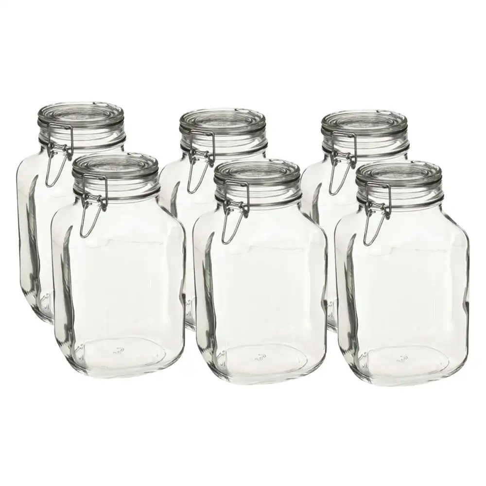 Bormioli Rocco Fido Swing Top Canning Jars (Set of 6) | 101.5oz (3L)