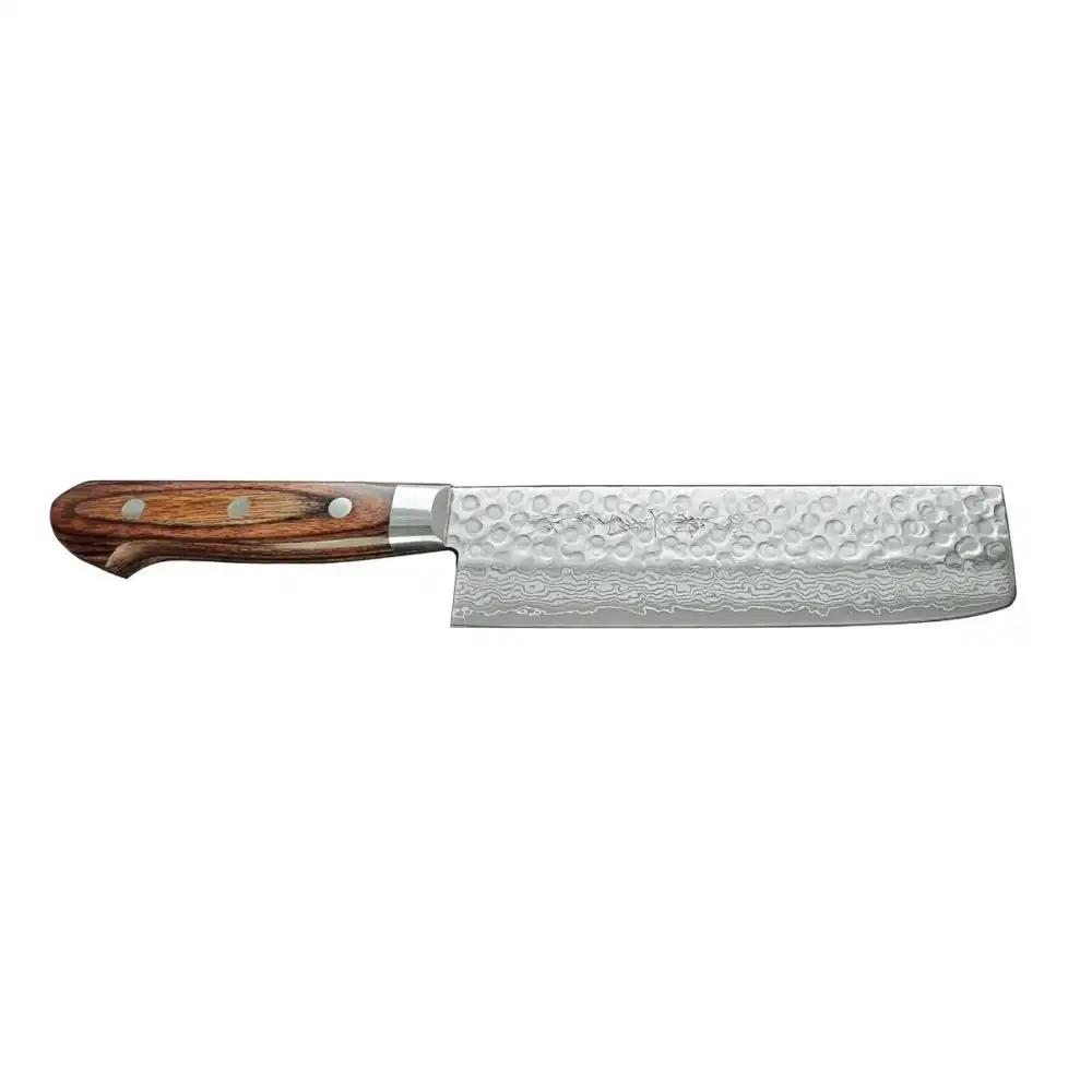 Kikuichi Warikomi Damascus Tsuchime 6.5" Nakiri Knife
