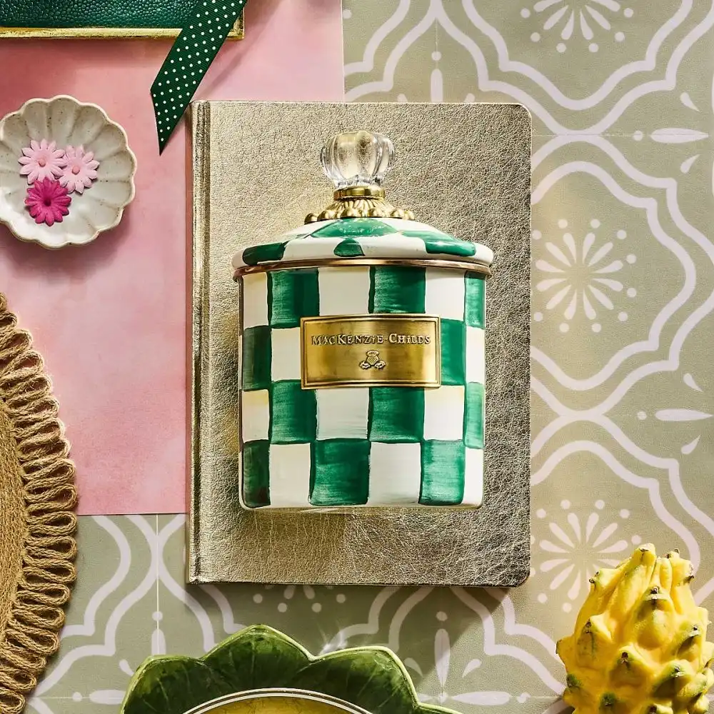 Alternative view of MacKenzie-Childs Emerald Check 38oz Small Canister