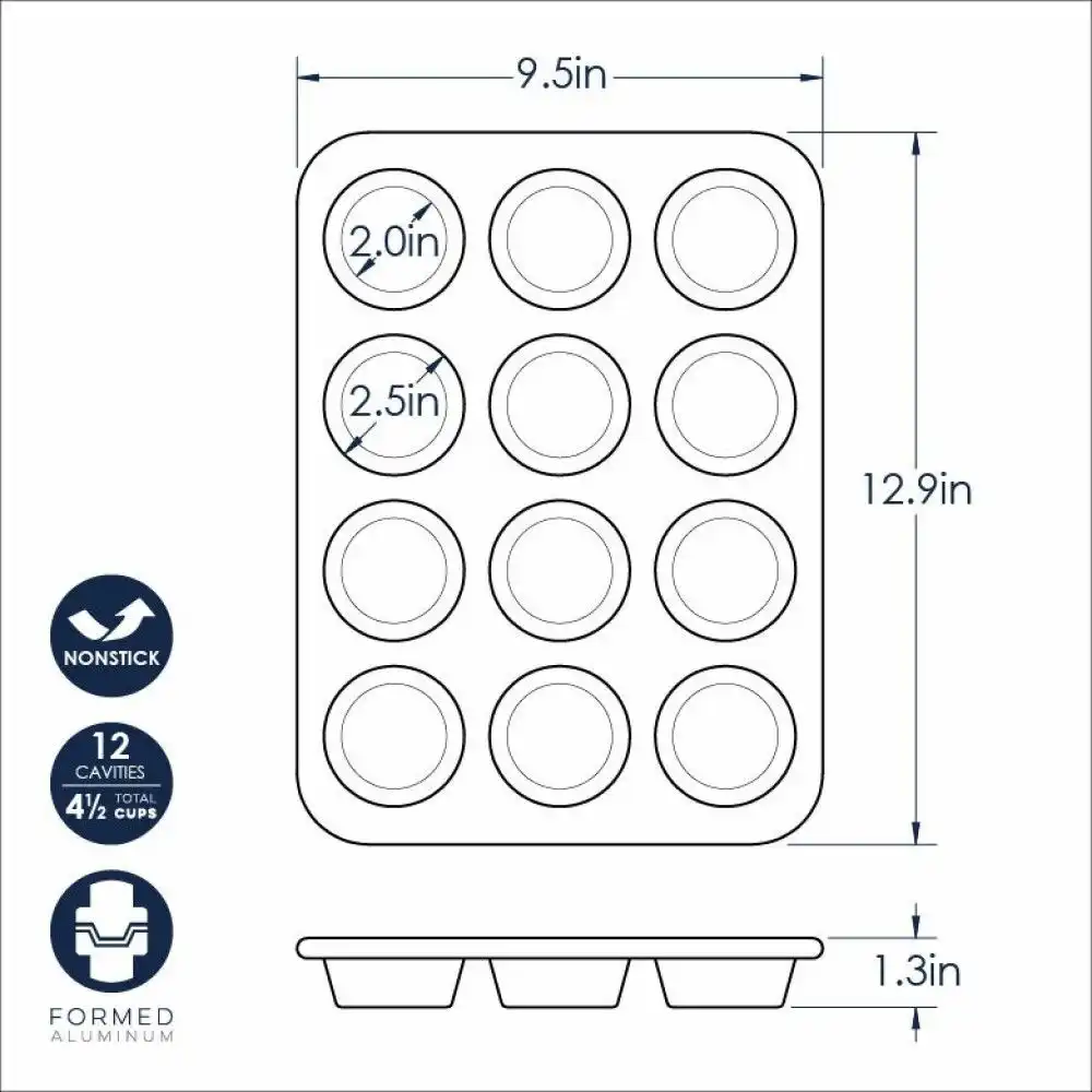 Alternative view of Nordic Ware Naturals Nonstick 12 Cavity Muffin Pan