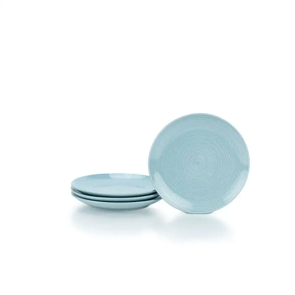 Everything Kitchens Colorful Glazed 8" Side Plates (Set of 4) | Blue