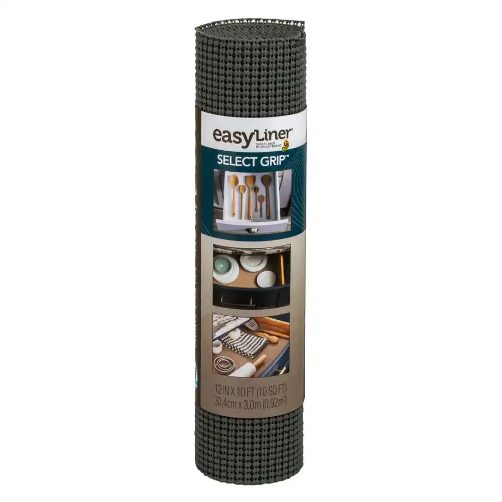 Duck Brand Easy Liner Select Grip 12" x 10' Shelf Liner | Dark Grey
