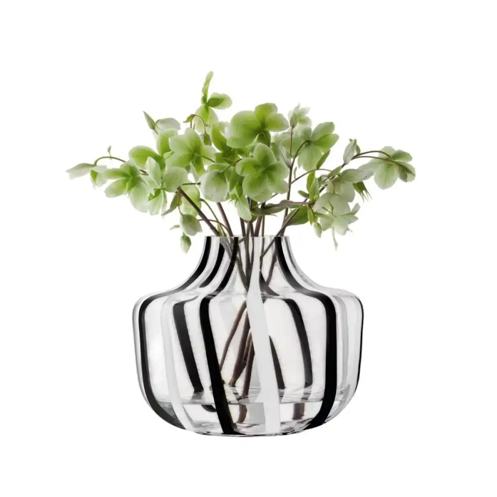 Alternative view of LSA Stripe 7.87" Vase | Black & White