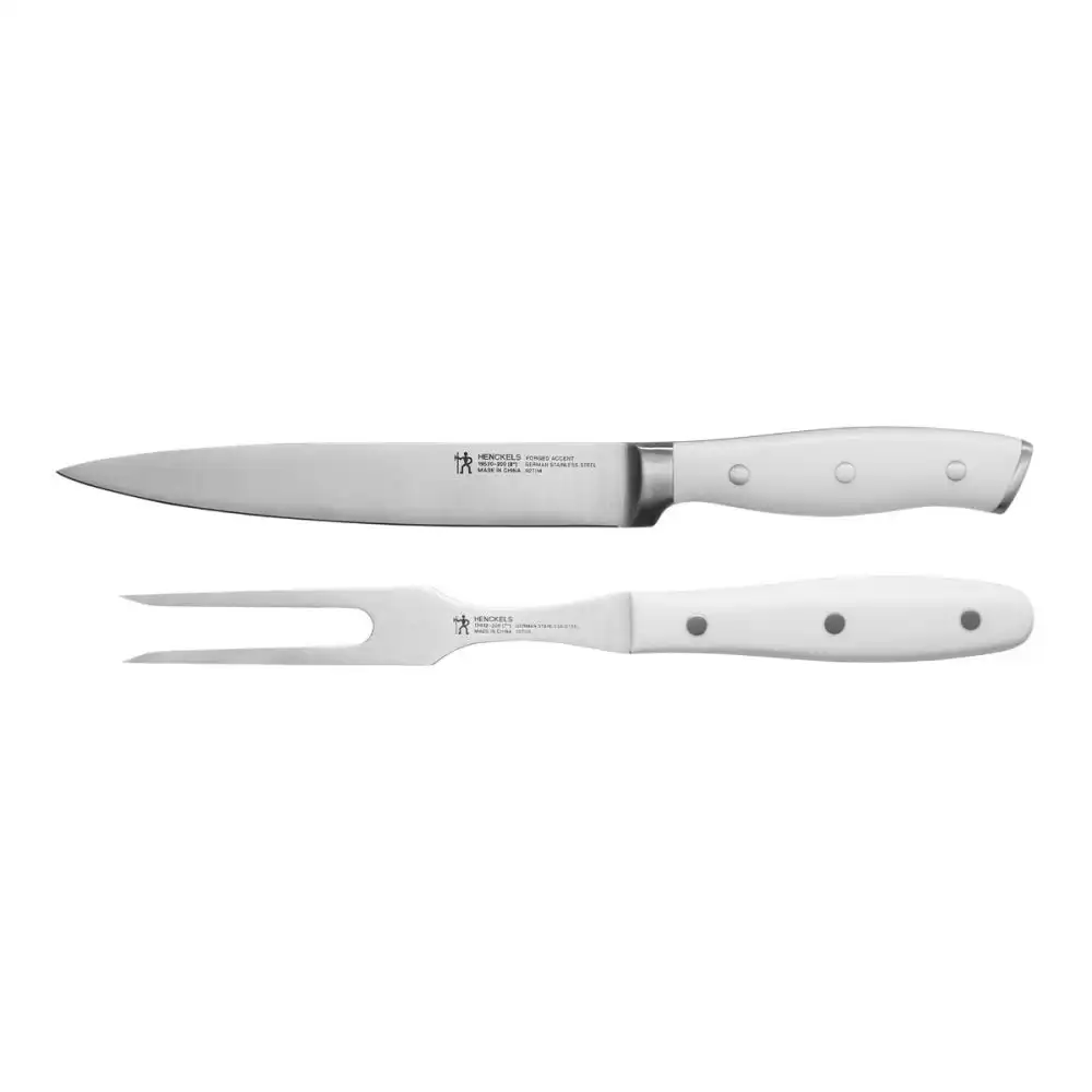 Henckels Forged Accent 2-Piece Carving Set | White