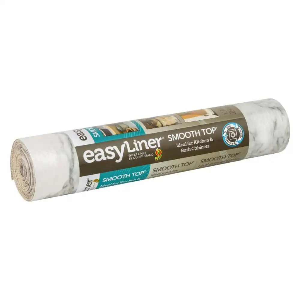 Duck Brand Easy Liner Smooth Top 12" x 10' Shelf Liner | Grey Marble