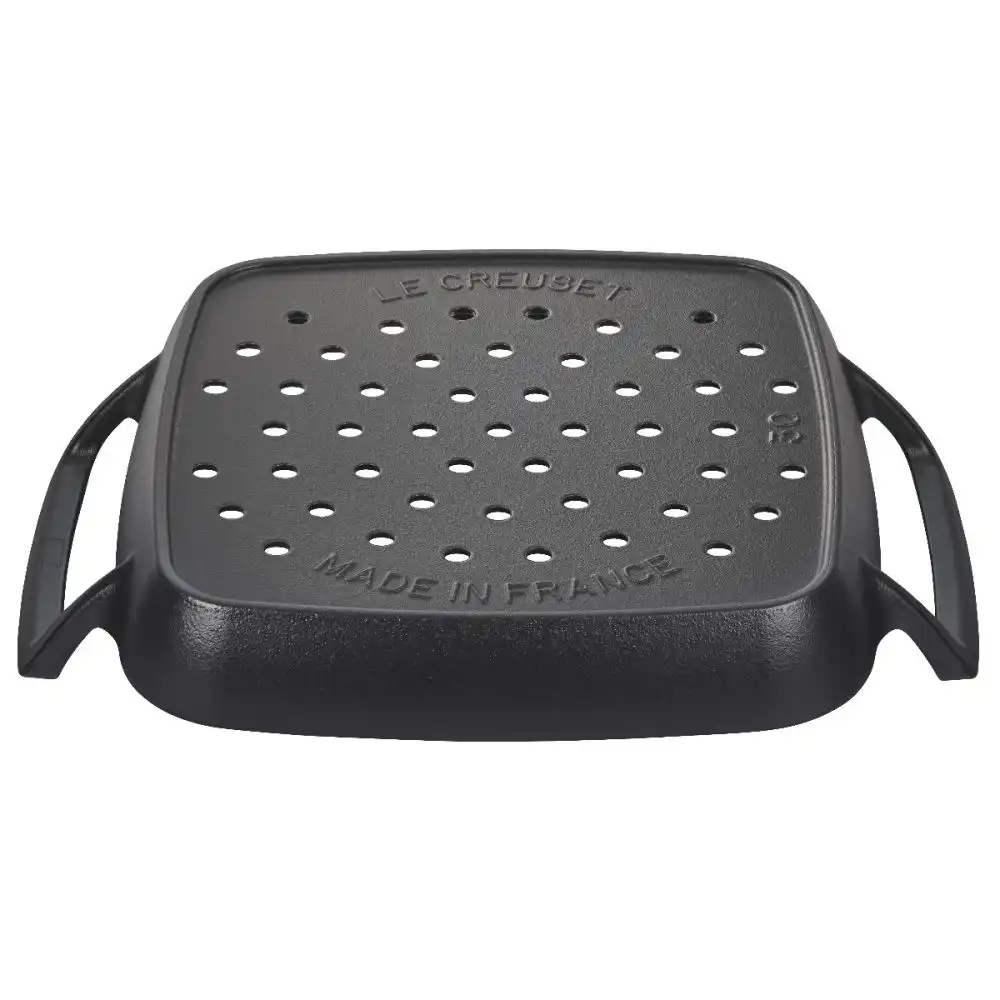 Alternative view of Le Creuset Alpine Collection 12" Square Grill Basket | Matte Black