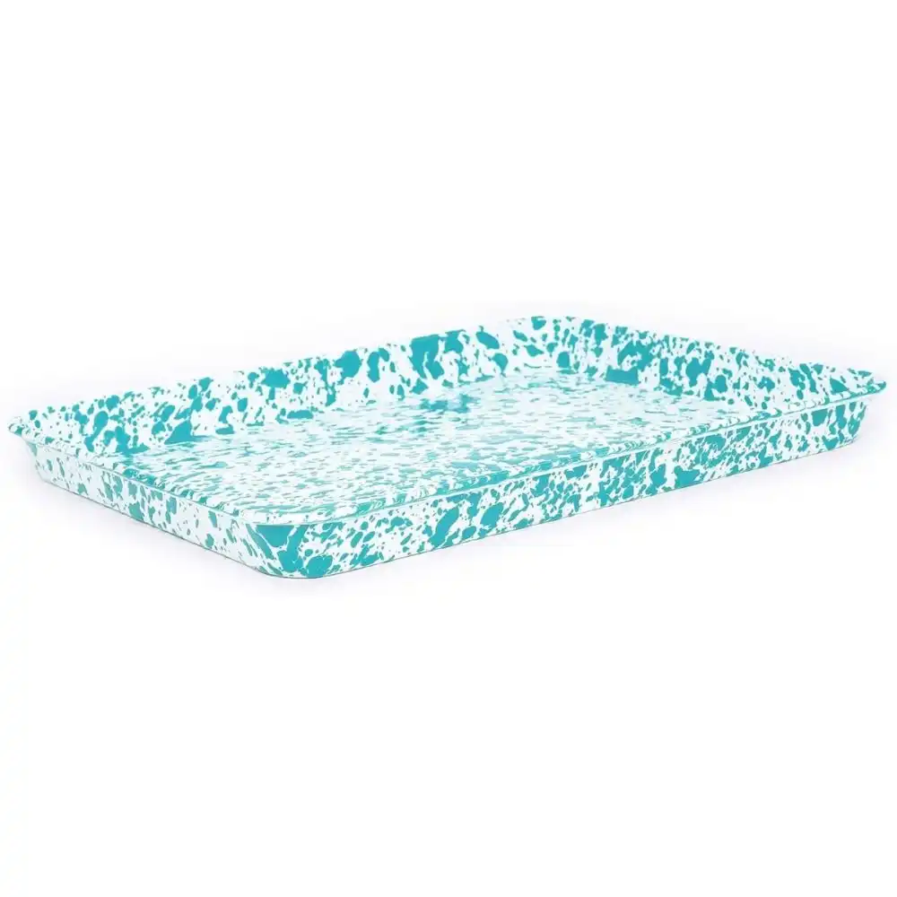 Crow Canyon Jelly Roll/Large Rectangle Tray | Turquoise Splatter