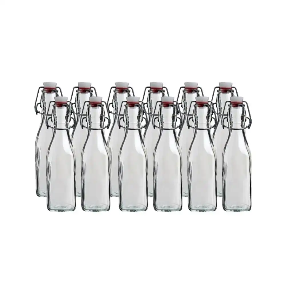 Bormioli Rocco Swing Top Glass Bottles (Set of 12) | 8.5oz (0.25L)