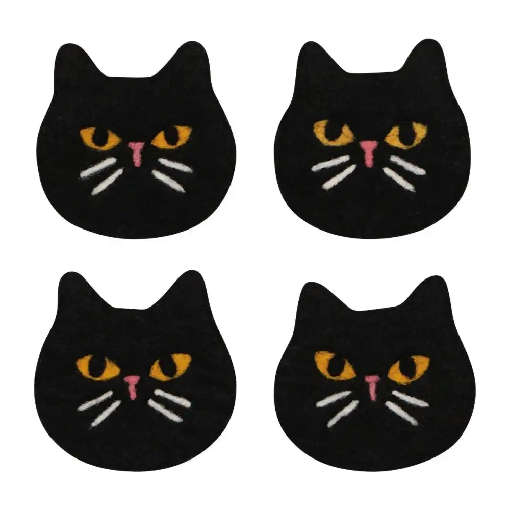Danica Jubilee Felt Coasters (Set of 4) | Black Cat