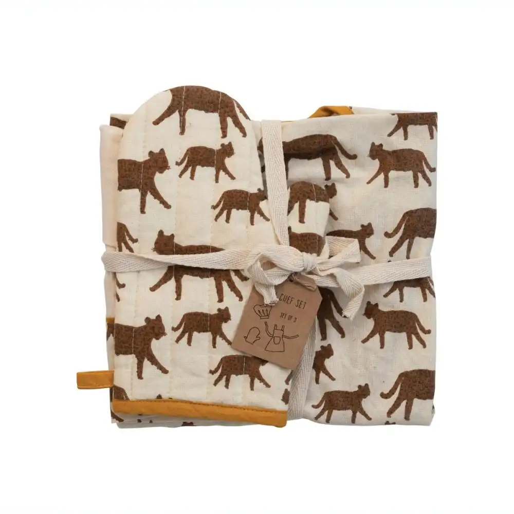 Alternative view of Creative Co-Op Cotton Childs Apron With Chef Hat & Oven Mitt | Jaguars