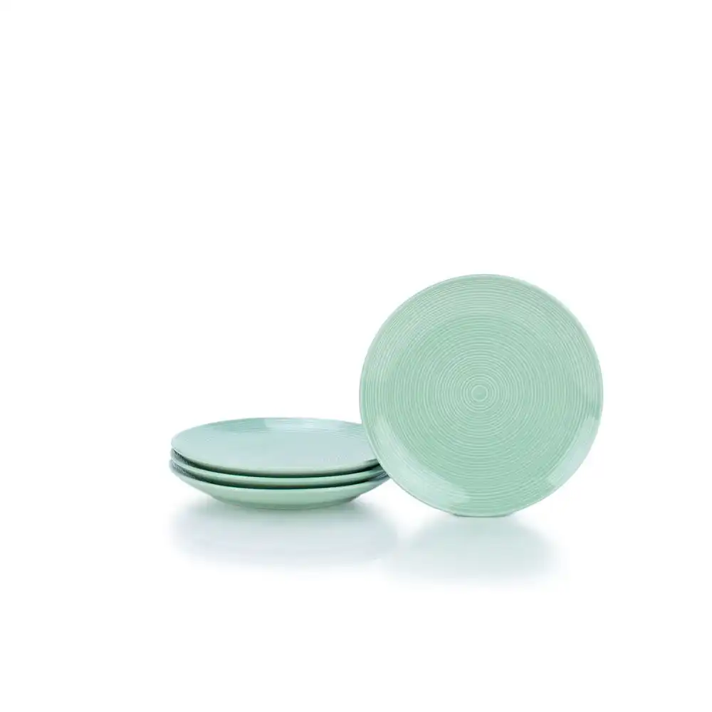 Everything Kitchens Colorful Glazed 8" Side Plates (Set of 4) | Light Green