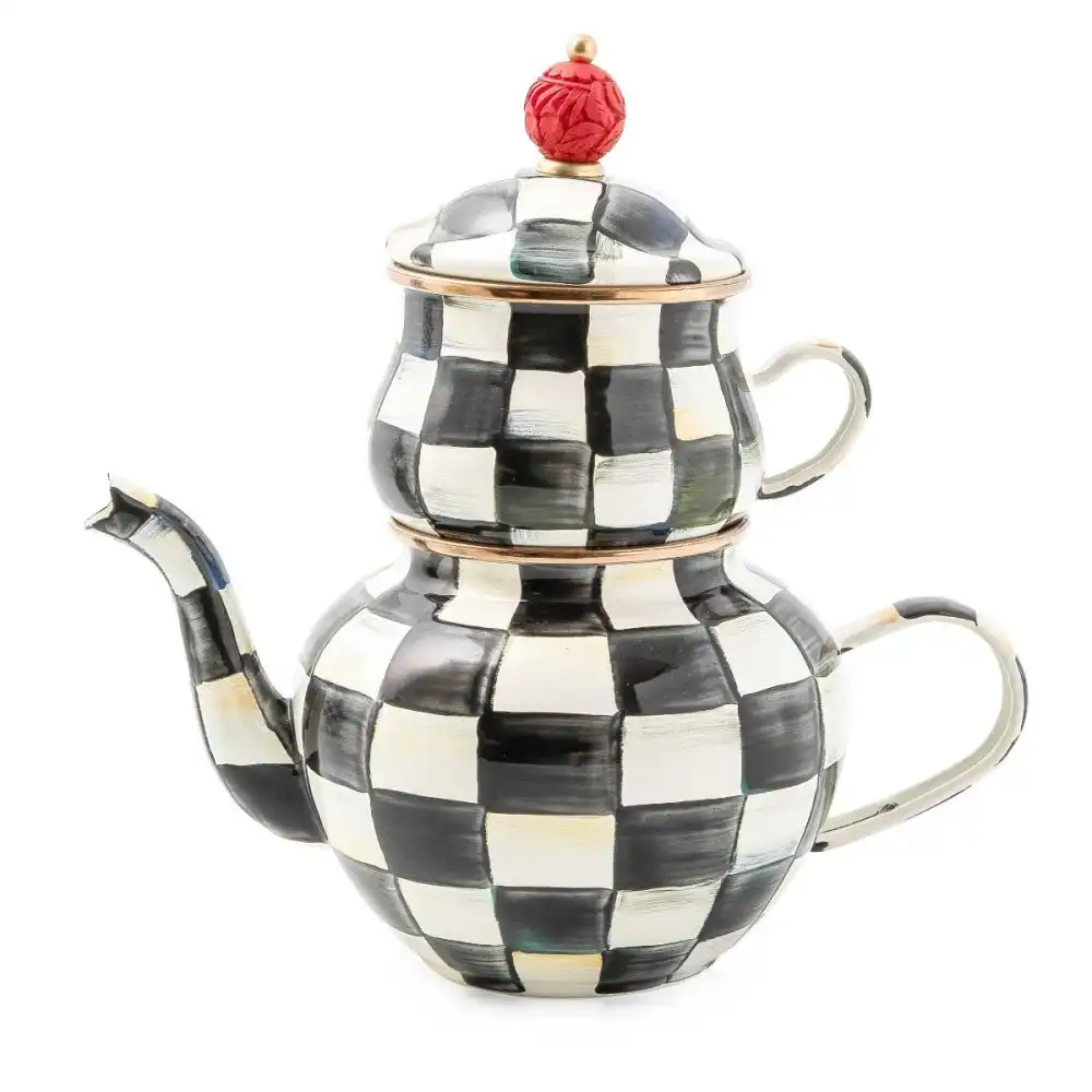 MacKenzie-Childs Courtly Check High Tea Set
