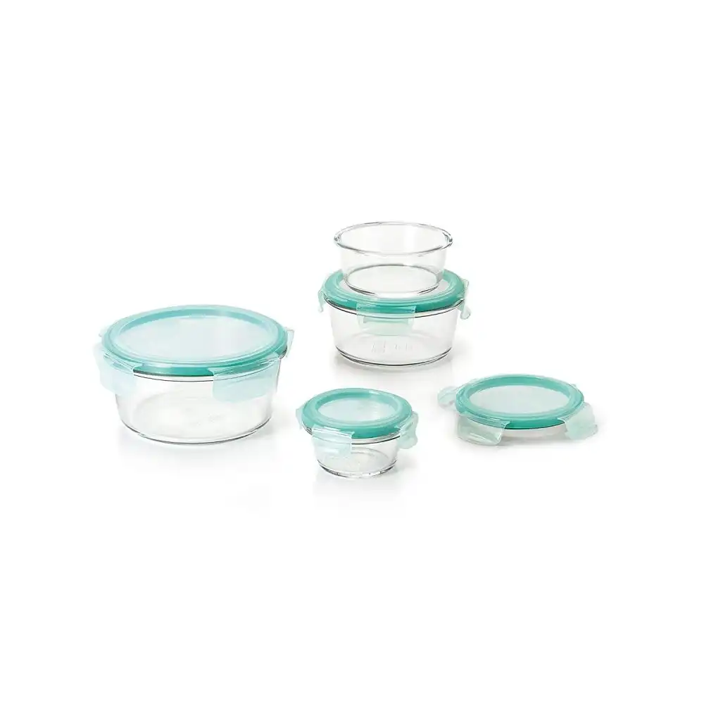 OXO Good Grips Smart Seal Glass Round Container Set | 8-Piece