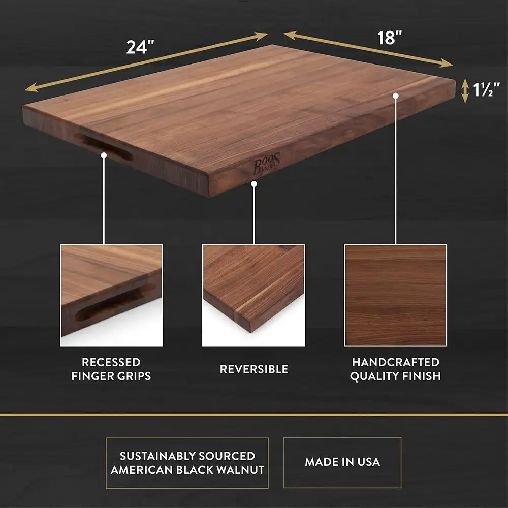 Alternative view of John Boos R-Board Series 24" x 18" x 1.5" Cutting Board | Walnut
