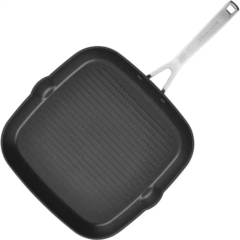 Alternative view of KitchenAid Nonstick Hard Anodized Induction Square Grill Pan/Griddle with Pouring Spouts | 11.25"