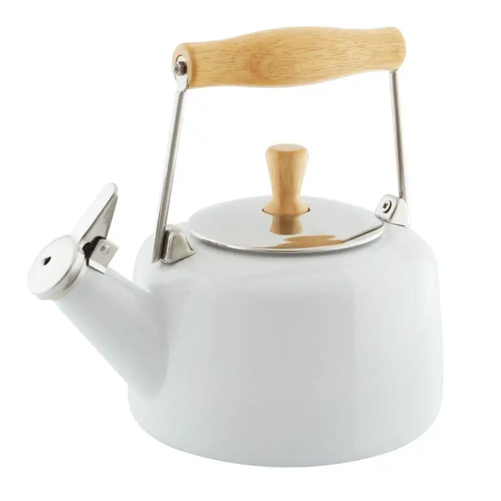 Chantal 1.4 Qt. Enamel-on-Steel Sven Tea Kettle | White