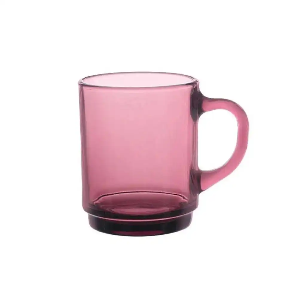 Duralex Versailles 6-Piece 8.75oz Stackable Glass Mugs | Plum
