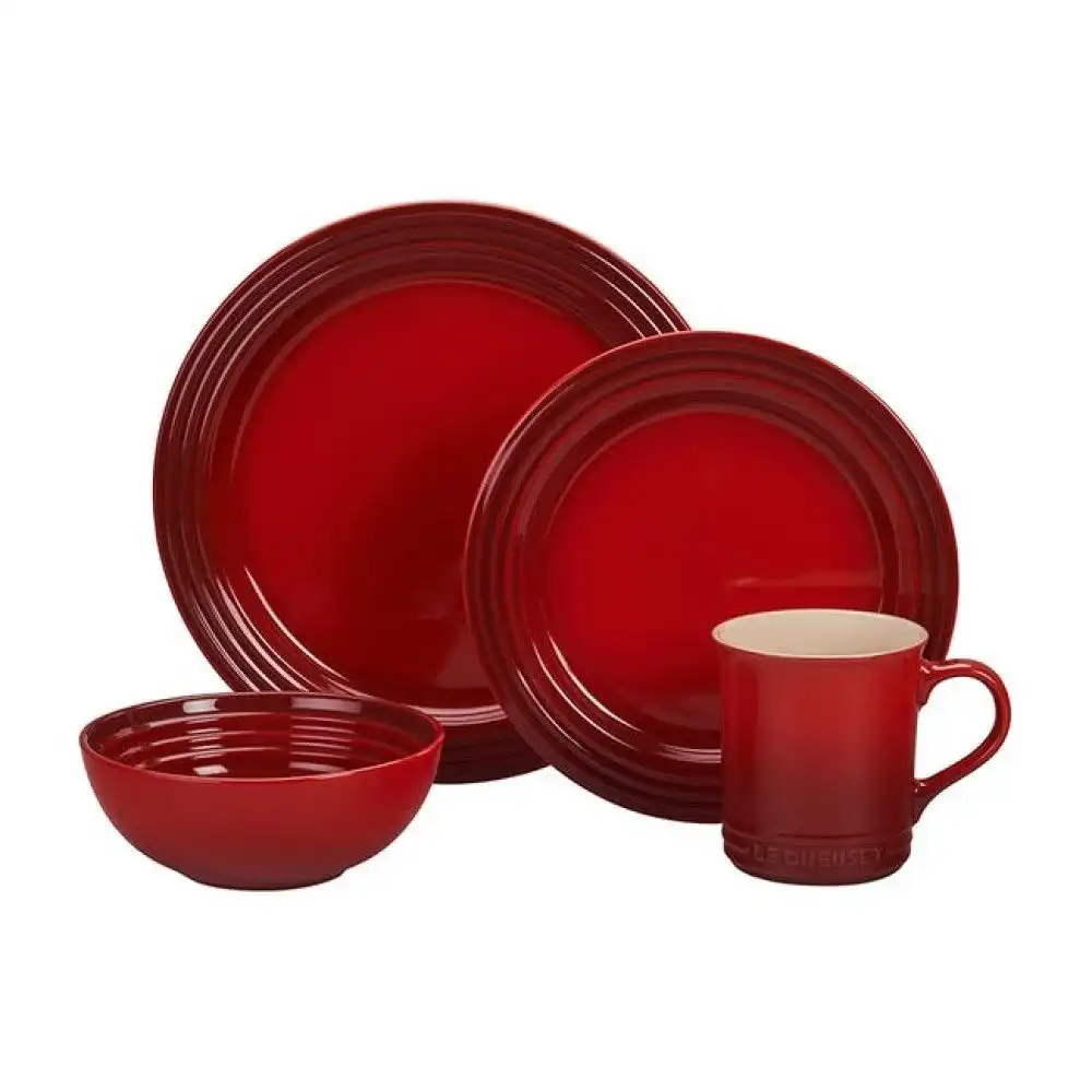 Alternative view of Le Creuset Vancouver 16-Piece Dinnerware Set | Cerise/Cherry Red