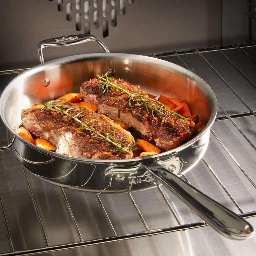 Alternative view of All-Clad D3 Stainless Steel 3-Ply Sauce Pan with Lid | 1-Quart