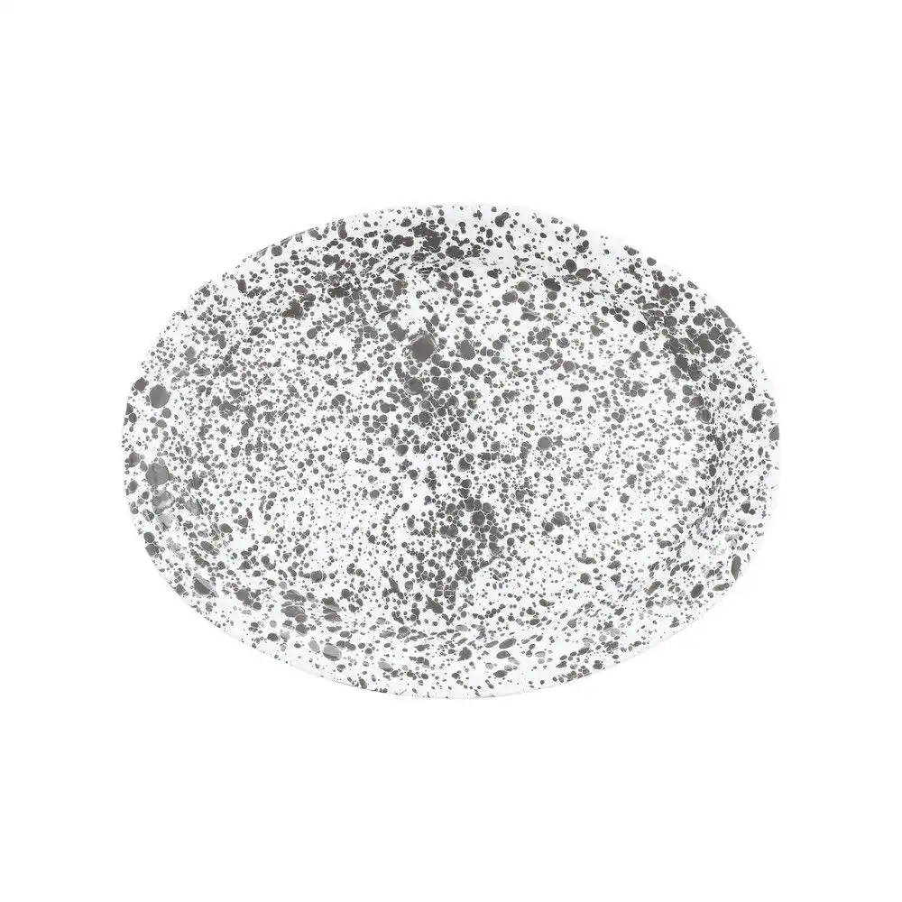 Crow Canyon 17.5" Oval Platter | Grey Splatter