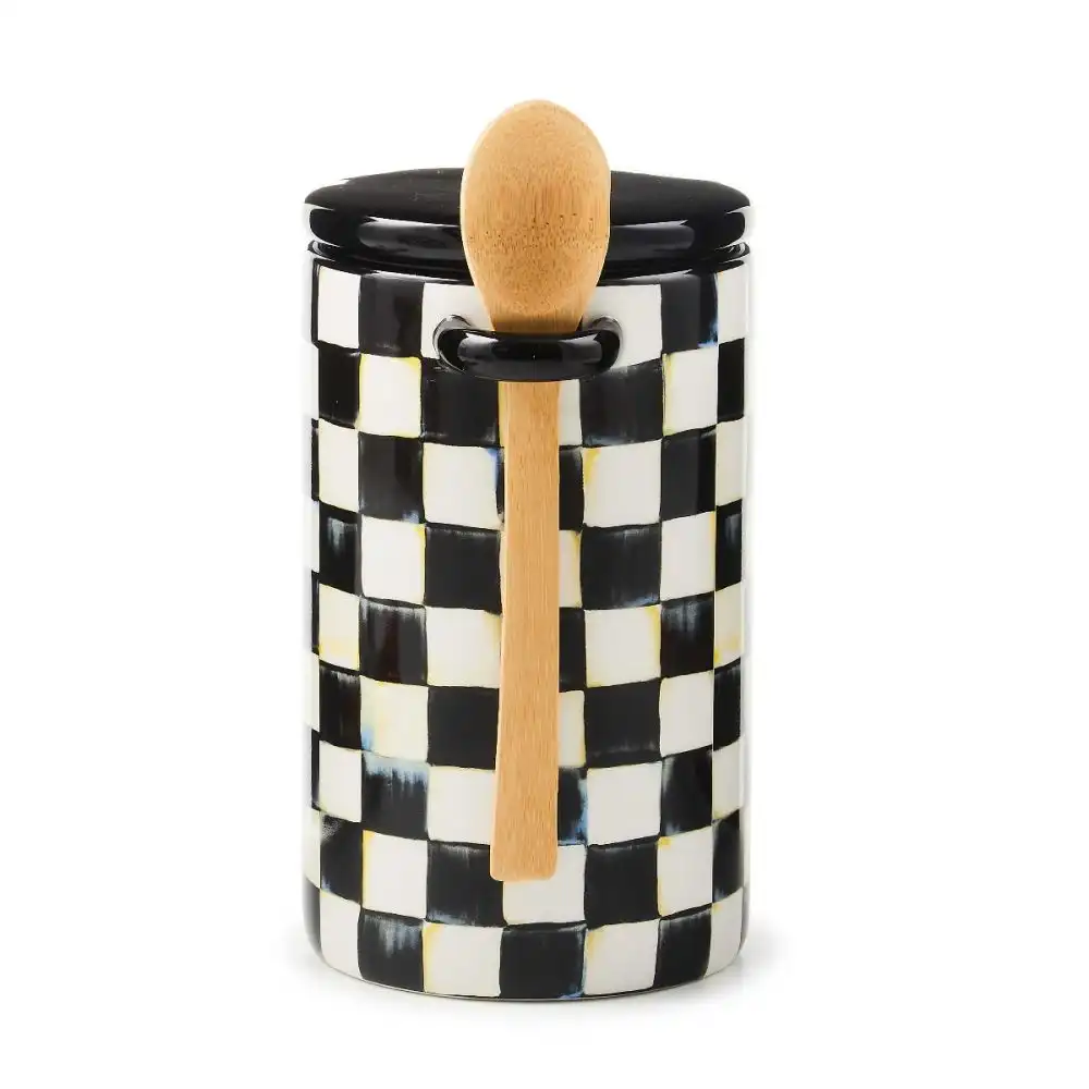 MacKenzie-Childs Courtly Check 26oz Farmhouse Canister with Spoon
