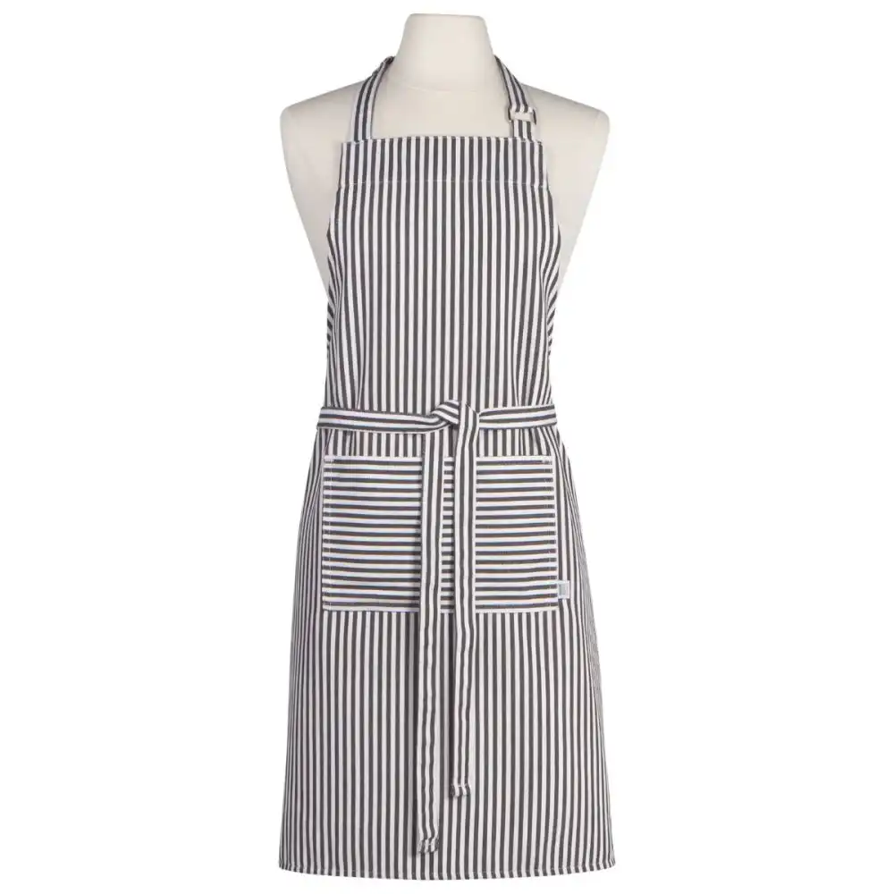 Now Designs by Danica Basic Apron | Black Narrow Stripe
