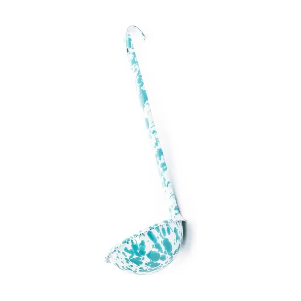 Alternative view of Crow Canyon 12" Ladle | Turquoise Splatter