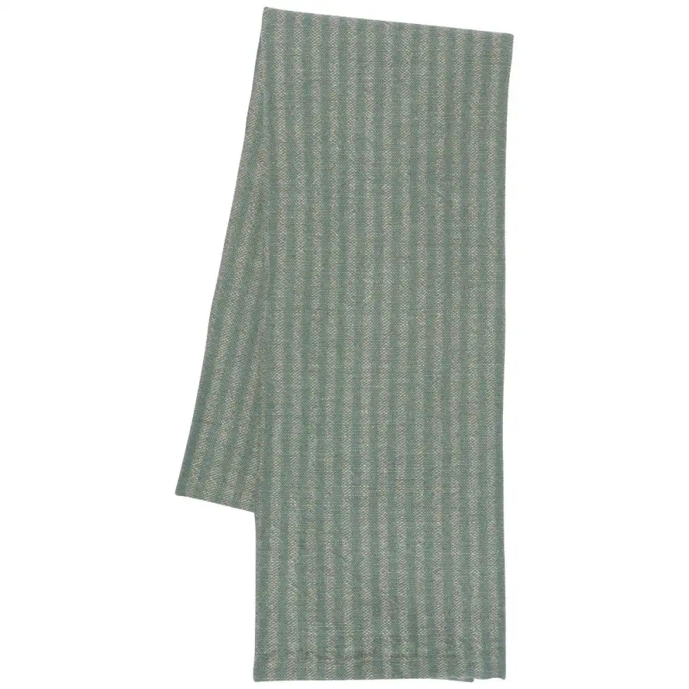 Alternative view of Danica Heirloom Linen-Cotton Dishtowel | Jade Stripe