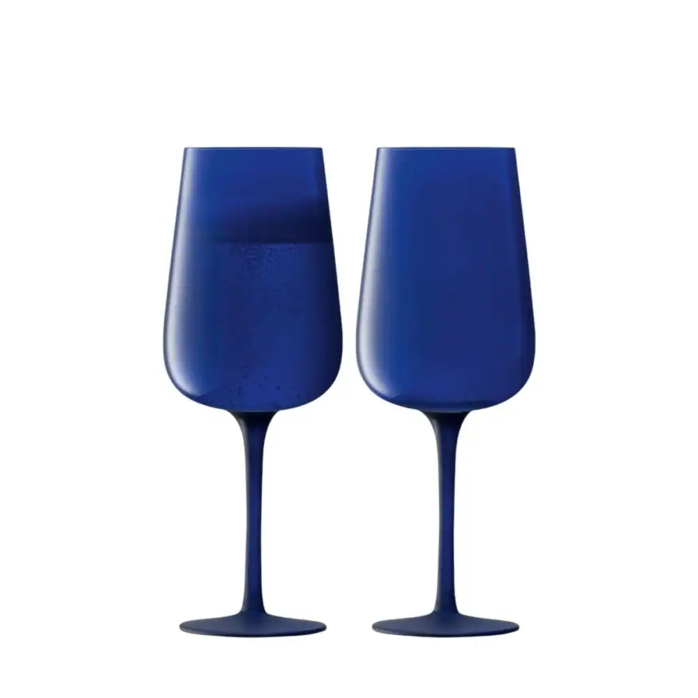 LSA Arc Contrast 9oz Flute Glasses (Set of 2) | Cobalt