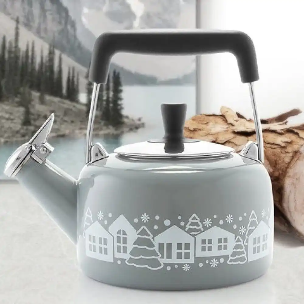 Alternative view of Chantal 1.4 Qt. Enamel on Steel Tea Kettle | Winter Village